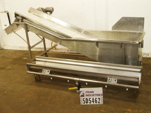 Photo of Feeder Incline/Cleated CONVEYOR Incline conveyor with 64" discharge height and 23"W x 146"L cleated belts featuring 3"deep cleats and a 1 HP drive